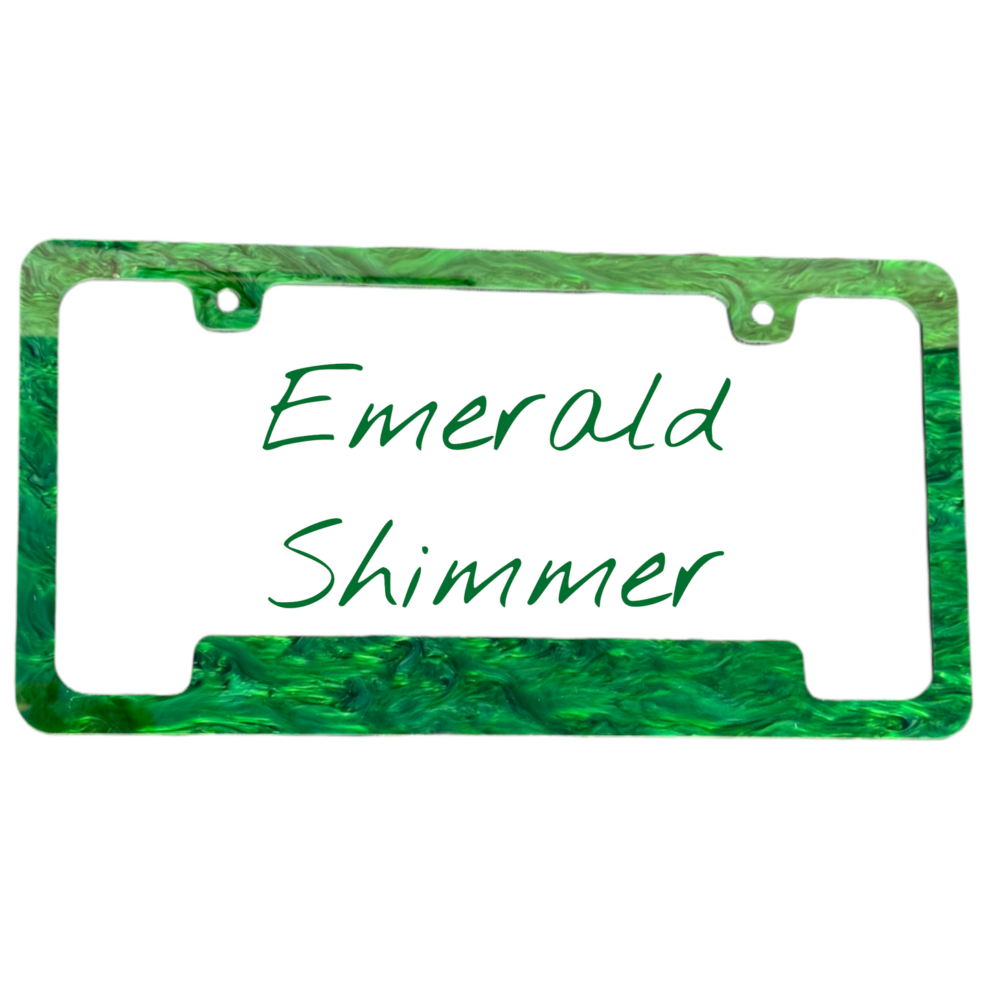 Emerald Shimmer Pearl License Plate Frame | For Semi, Truck, Car, Trailer