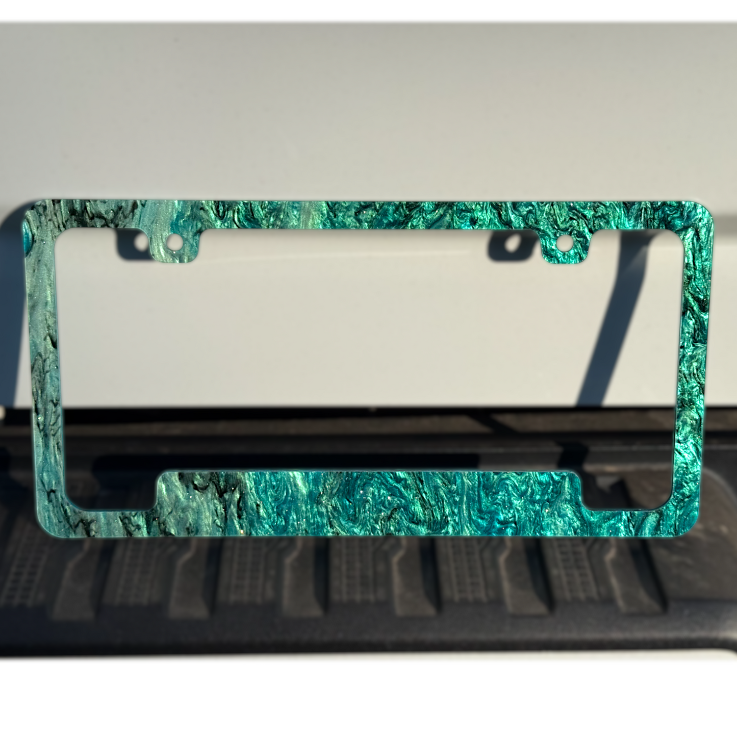 Mint and Black Pearl License Plate Frame | For Semi, Truck, Car, Trailer