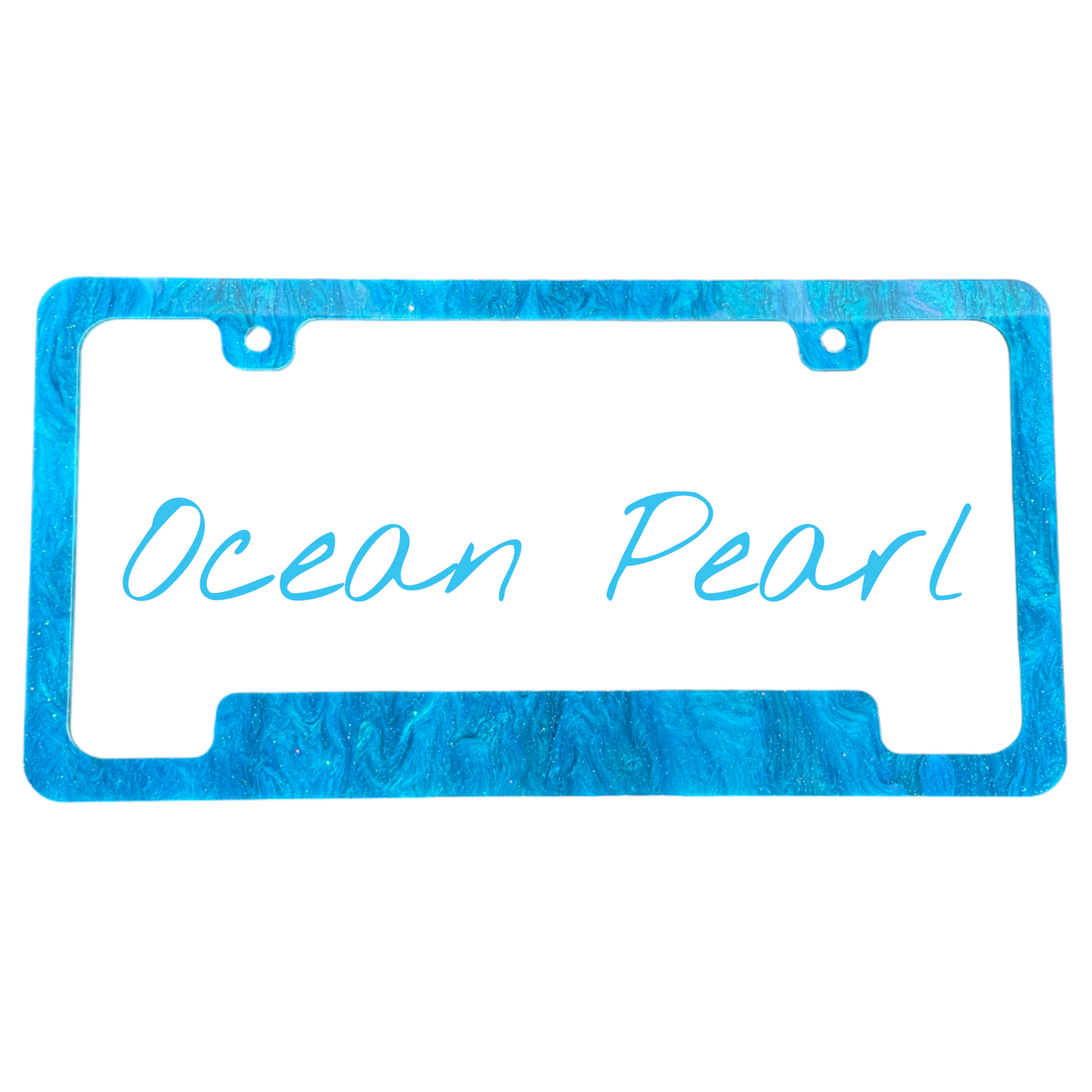 Ocean Pearl License Plate Frame | For Semi, Truck, Car, Trailer
