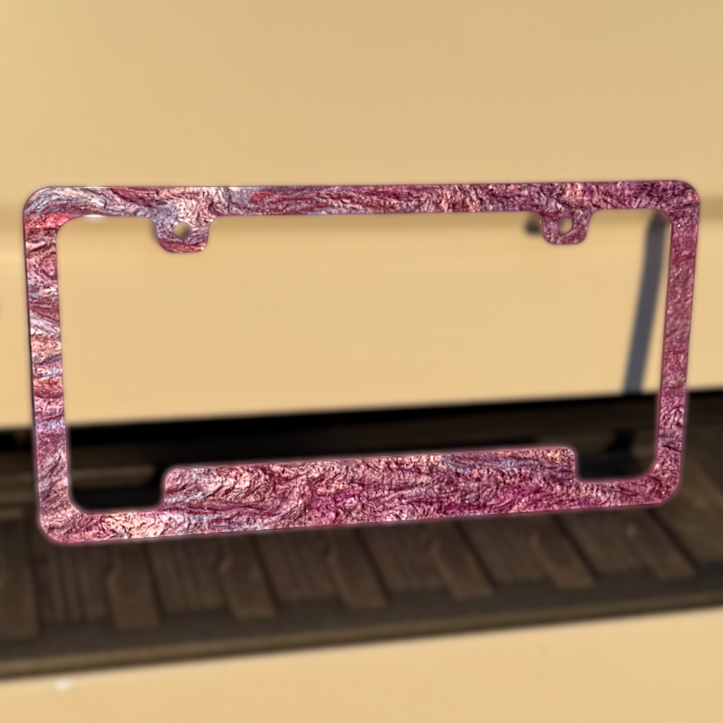 Purple Pearls License Plate Frame | For Semi, Truck, Car, Trailer