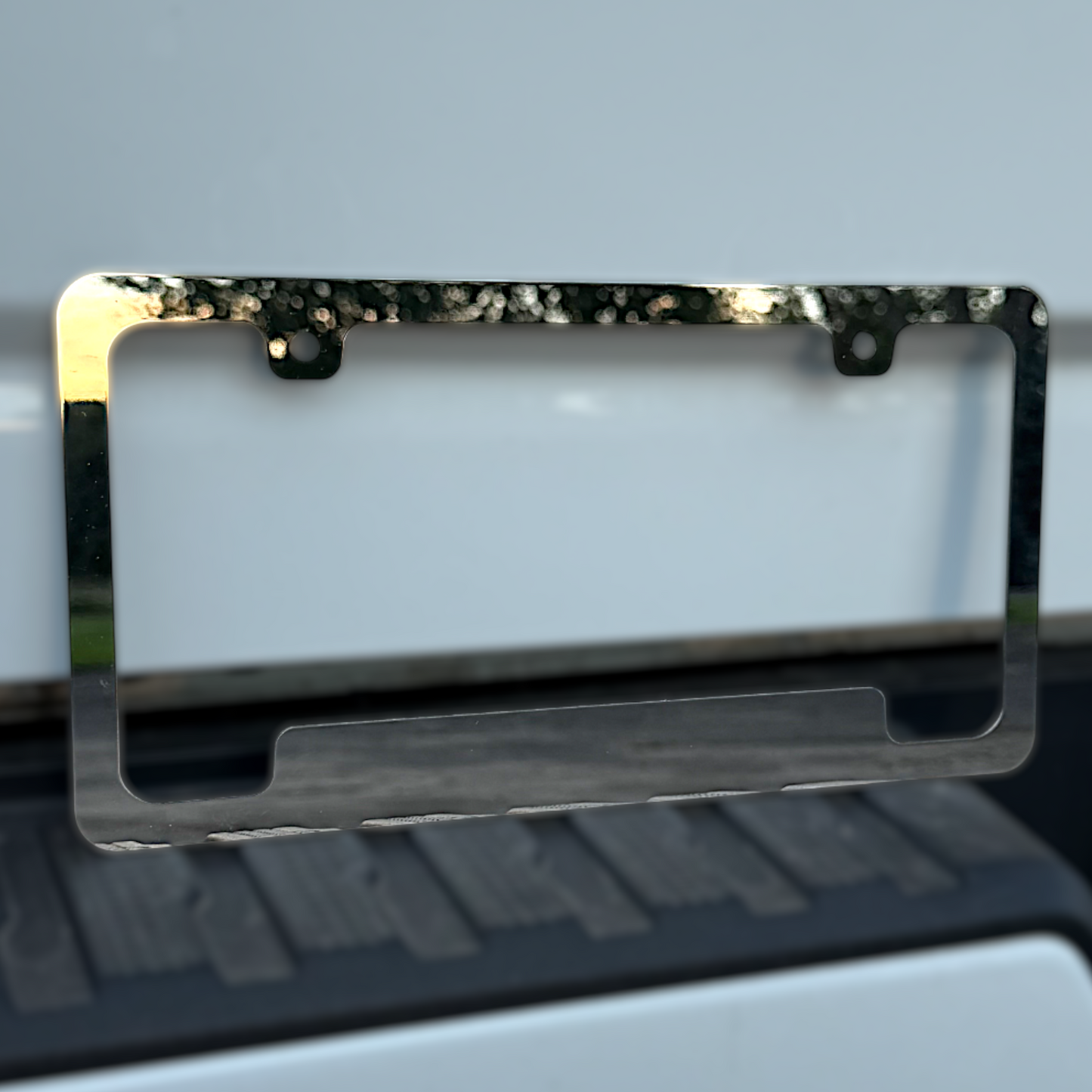 Mirrored Stainless License Plate Frame | For Semi, Truck, Car, Trailer