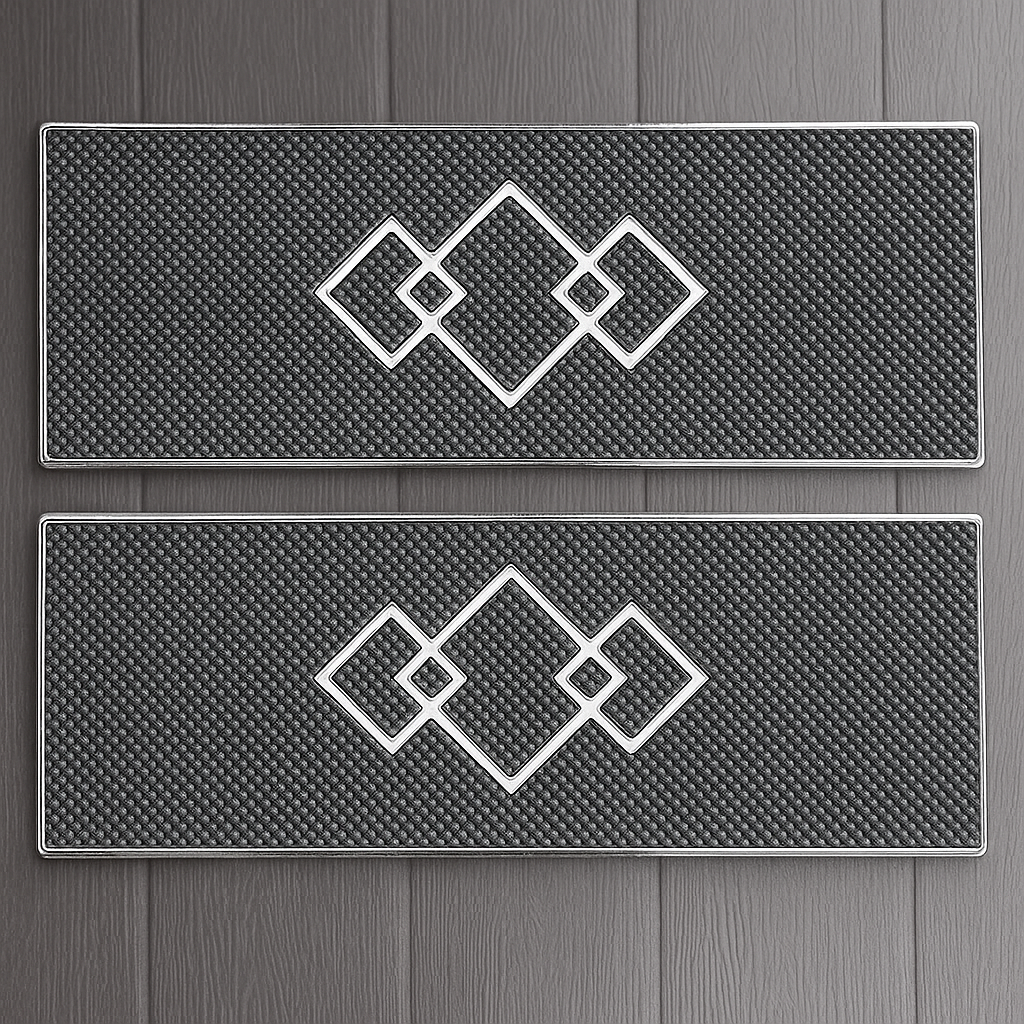 Custom Stainless Step Plate Set, Domed | Diamond Design | Semi's
