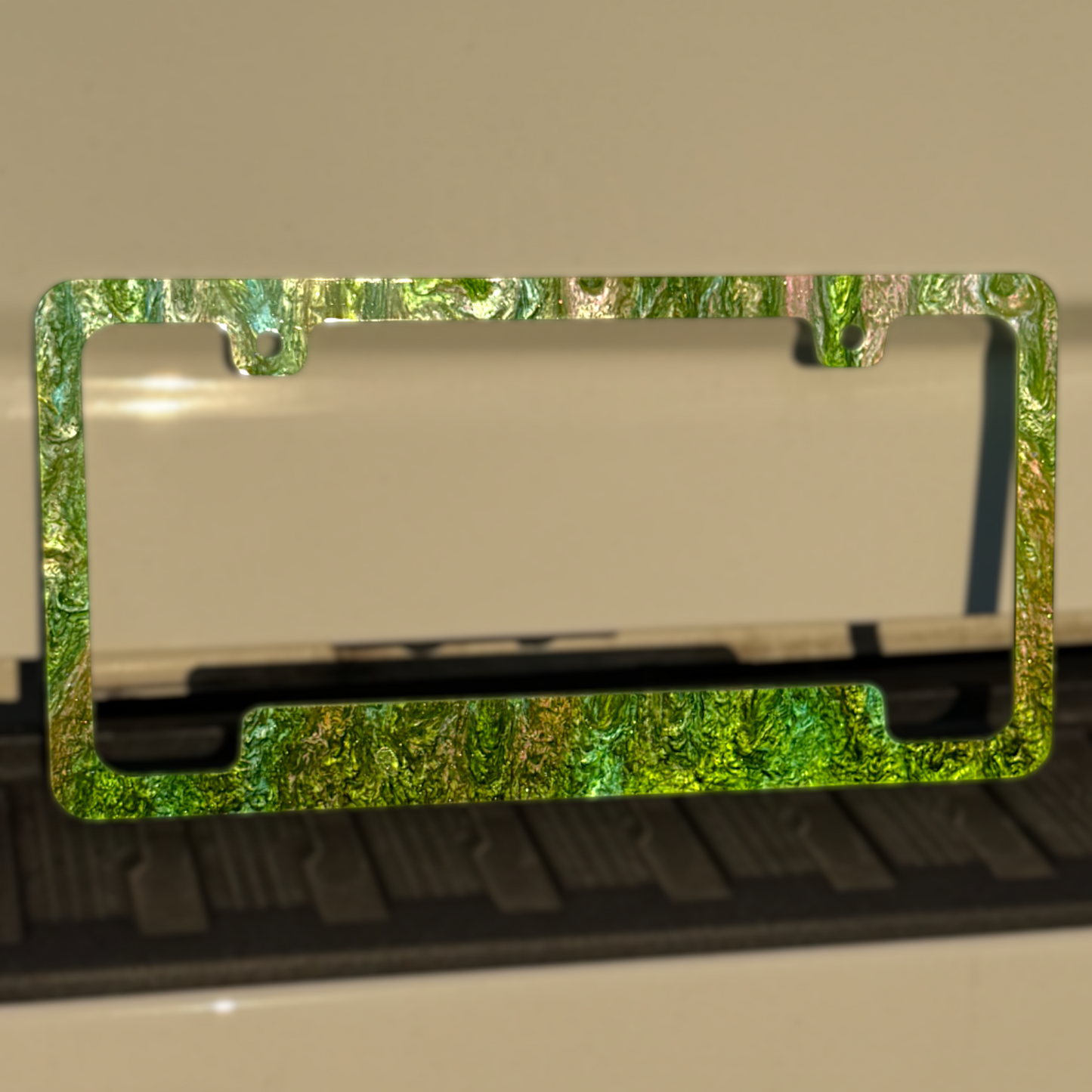 Tropical Illusion License Plate Frame | For Semi, Truck, Car, Trailer