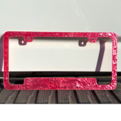 Pink License Frame Bright Pink Pearl License Plate Frame | Semi, Vehicle – Whiplash Designs