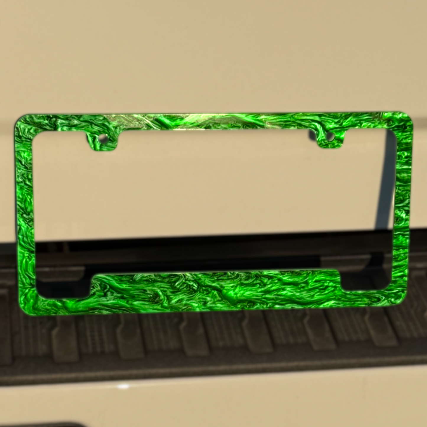 Emerald Shimmer Pearl License Plate Frame | For Semi, Truck, Car, Trailer