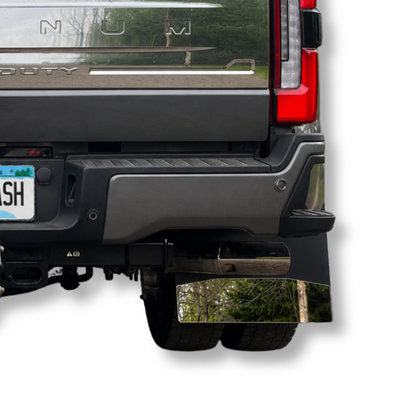 Ford F450 Dually Truck Mud Flaps | Mirrored Stainless | 3”- 6” Heights