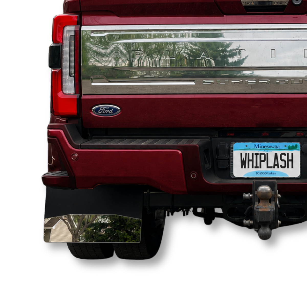 Ford F450 Dually Truck Mud Flaps | Mirrored Stainless | 3”- 6” Heights