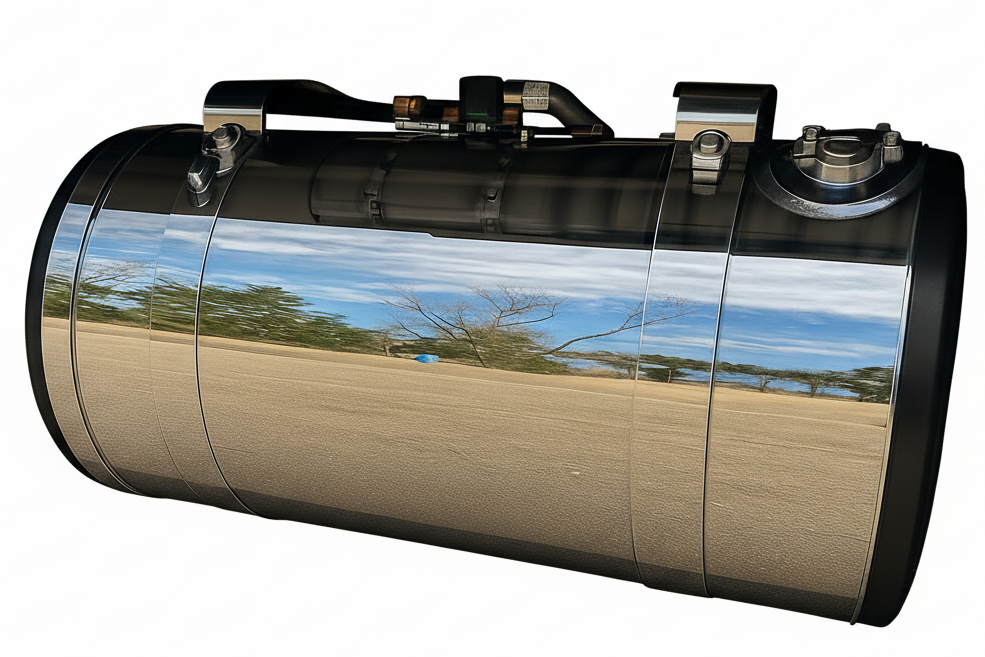 Custom Fuel Tank Wraps for Peterbilt Kenworth | Mirrored Stainless