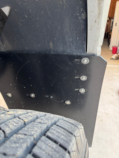 Ford F350 Dually Truck Mud Flaps | Mirrored Stainless | 3”- 6” Heights