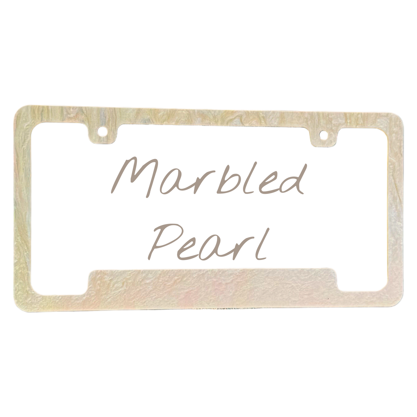 Marbled Pearl License Plate Frame | For Semi, Truck, Car, Trailer