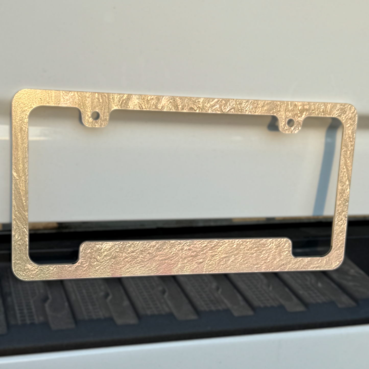 Marbled Pearl License Plate Frame | For Semi, Truck, Car, Trailer