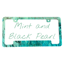 Mint and Black Pearl License Plate Frame | For Semi, Truck, Car, Trailer
