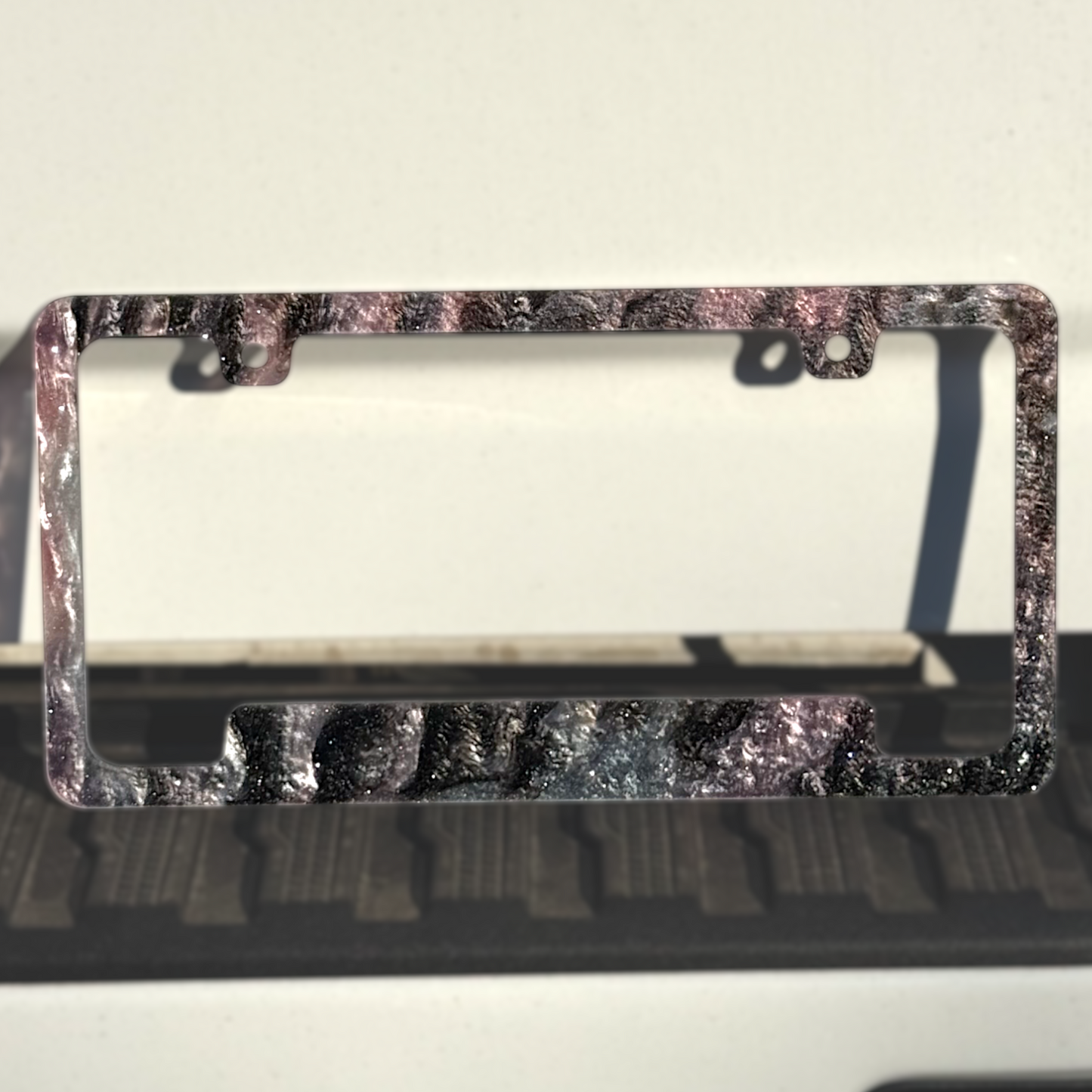 Pink and Black Pearl License Plate Frame | For Semi, Truck, Car, Trailer