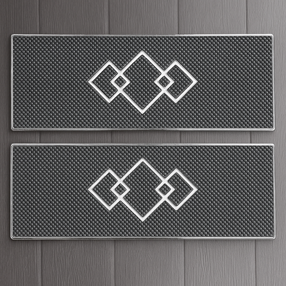 Custom Stainless Step Plate Set, Domed | Diamond Design | Semi's