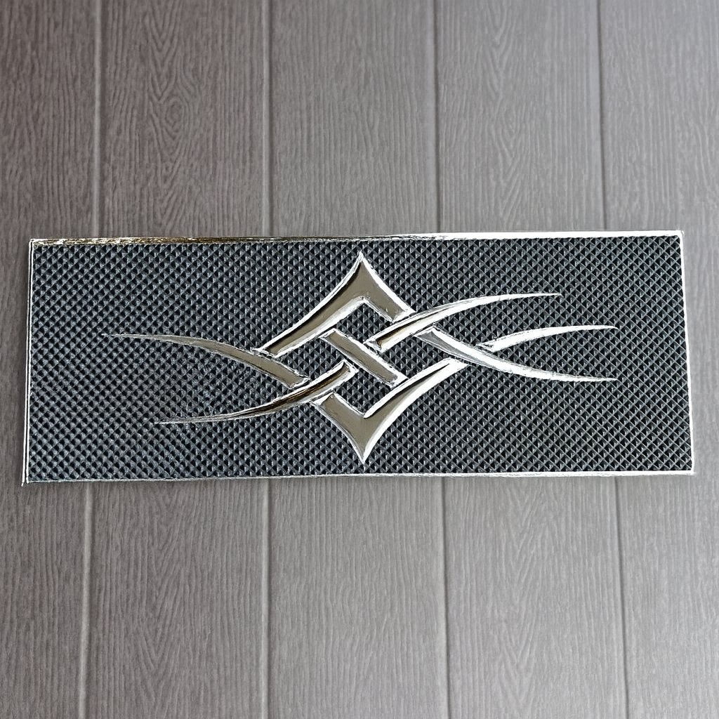 Custom Stainless Step Plate Set, Domed | Tribal Design | Semi's