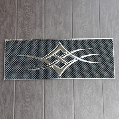 Custom Stainless Step Plate Set, Domed | Tribal Design | Semi's