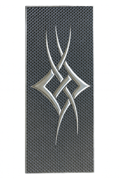 Custom Stainless Step Plate Set, Domed | Tribal Design | Semi's